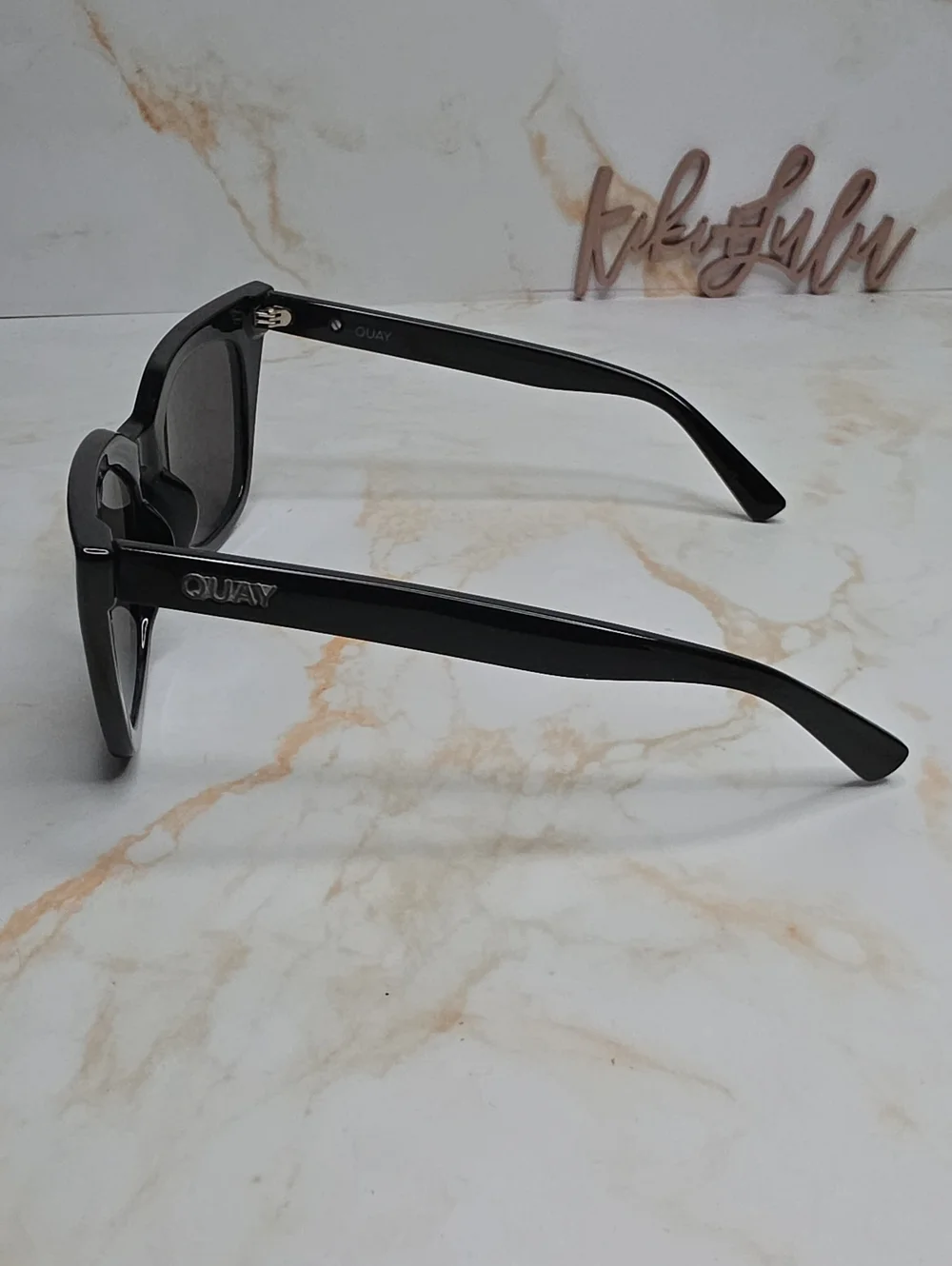 Quay Australia Harper Black Oversized Cat Eye Sunglasses No Case